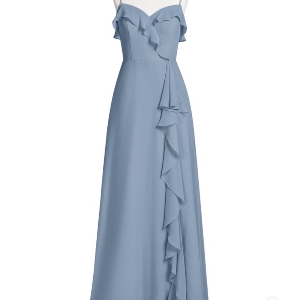Azazie Kendra Dress Dusty Blue Size 8